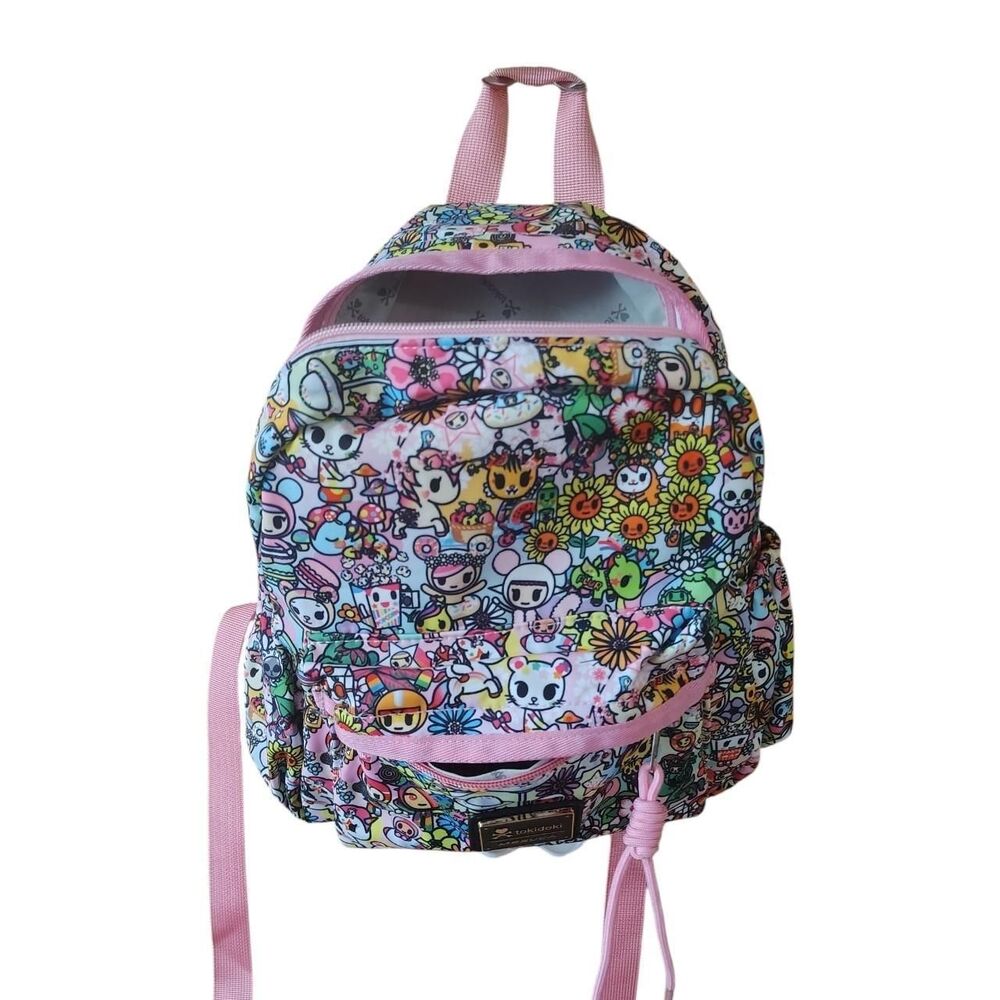 Tokidoki NWT Women's Pink Kids Size Backpack Bag Flowers Kidcore
